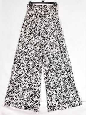 VAMP Women's Palazzo Pants Black & White Size Medium
